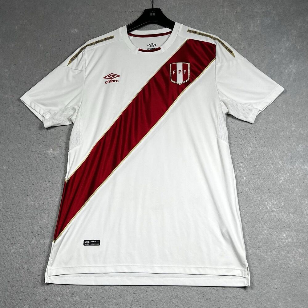 Umbro Peru National Team Soccer Fútbol 2018 Umbro Jersey Mens Size Large White